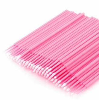 Pink Short Tip Micro Prep Brushes 100 pieces per pack Perfect for; Lash Removal Lash Priming Lash Tinting Lash Cleansing